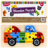 Drevené puzzle 10 dielikov Auto. Mega kreatívny