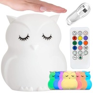 Silikónová nočná LED RGB lampa Owl