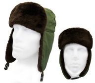 Vojenská čiapka Ushanka, Futrzaka Green Olive L