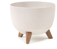 Kvetináč Miska ROMA Jumper Eco Wood fi 330 biela