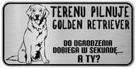 Nerezová plaketa Attention Dog Golden Retriever