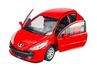 WELLY PEUGEOT 207 RED 1:34 KOVOVÝ NOVÝ MODEL