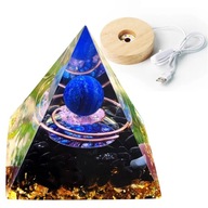 Pyramída ORGONIT +LED LAMPA ZÁKLAD 5cm KRIŠTÁĽOVÉ KAMENE AMULET 5cm VX07