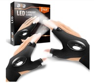 Čierne BIIB LED rukavice s baterkami na prstoch