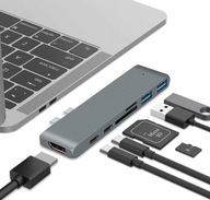 Adaptér 7v1 HUB USB-C HDMI 4K SD Macbook Pro Air