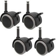 4x KOLIESKO S BRZDOU 40mm NÁBYTOKOVÝ KOLÍK 8mm ZÁMKA SÚPRAVA KOLESÁ DO POSTIERKY