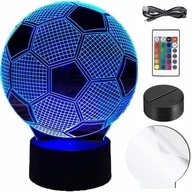 NOČNÁ LAMPA STOLNÁ LAMPA FUTBAL 3D FARBY DIAĽKOVÉ