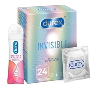 DUREX kondómy Invisible 24 intímny gél SET