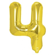 Číslo 4 Fóliový balón zlatý 100 cm zlatý