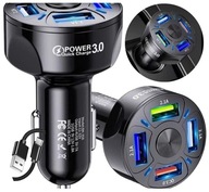 Výkon a rýchlosť: 4x USB PD QC 3.0 nabíjačka do auta + kábel ZDARMA