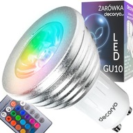 FAREBNÁ LED ŽIAROVKA GU10 RGB 3W 270lm DIAĽKOVÉ OVLÁDANIE FARBY + BIELA ​​CCT