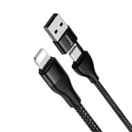 Kábel USB-C + USB to Lightning Baseus PD 18W 1m