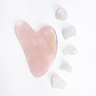 Fluff Stone GUA SHA ružový kremeň na masáž tváre