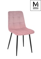 MODESTO stolička CARLO púdrová ružová - velúr, kov