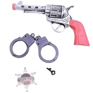 COWBOY SET REVOLVER odznak putá šerif divoký západ western