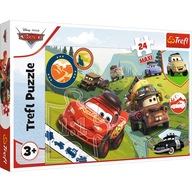 PUZZLE 24 MAXI VEĽKÝCH ZIGZAKOVÝCH AUTÍČEK 3 AUTÁ 3 KOCKY