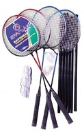 Bedmintonový set SPARTAN: 4x raketa + sieť + športový záhradný kryt