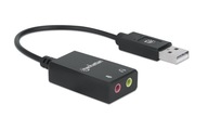 Stereo zvuková karta 2.1 na 11 cm kábli USB-A