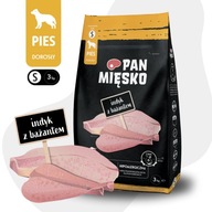 Pan Mięsko Suché krmivo pre psov TURECKO BAŽANT ZELENINA Malé plemená chrumky S 3kg