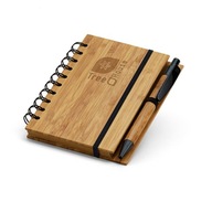 A6 špirálový zápisník s gravírovaním eko ​​bambusu
