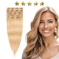 Prírodné bezšvové predlžovanie vlasov Clip In 50 cm 120g 20/14 Boho blond