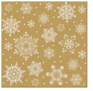 Vianočné obrúsky Snowflakes Gold 40cm 50 ks