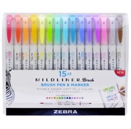 Mildliner Brush Sada zvýrazňovačov Zebra - 15 farieb