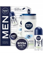 Nivea Men Set Active Sensitive gél 250ml + roll-on 50ml + krém 30ml