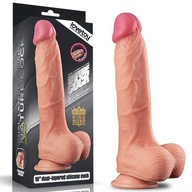 DILDO 10" DVOJVRSTVA PLATINOVÝ SILIKÓNOVÝ KOHÚT 24-0385