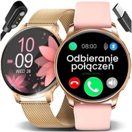 SMARTWATCH DÁMSKE HODINKY PRE ŽENY PREHOVOR O TLAKU POĽSKÉ MENU 2 remienky