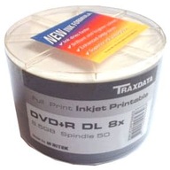 TRAXDATA DVD+R DL 8,5 GB 8x biela tlač x 50