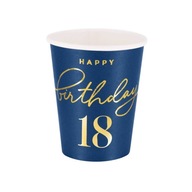 HRNČEKY HAPPY BIRTHDAY 18 NAVY BLUE 220ML 6KS.