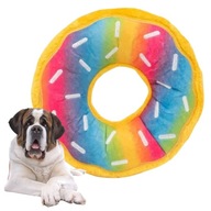 Piskacia hračka pre psa JUMBO MEGA veľký DONUT XXL 27cm dúhový donut