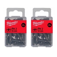 Philips MILWAUKEE PH2 bit 25 mm Odolný a pevný 25 kusov SADA 2 balení