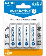 4 AA R6 everActive 2600mAh efektívne batérie