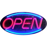 Neónová LED OPEN, nápis, nápis, open, reklama, lampa