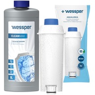 Wessper: odstraňovač vodného kameňa pre 1l kávovar + vodný filter pre kávovar Delonghi