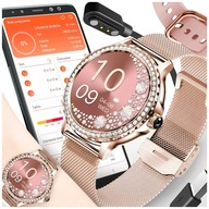 SMARTWATCH DÁMSKE HODINKY, ELEGANTNÉ ZIRKÓNY, VOLANIA, OZNÁMENIA, MENU PL