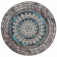 DEKORATÍVNY koberec, KRÁSNY VEĽKÝ okrúhly MANDALA, PROTIŠMYK 120X120 CM