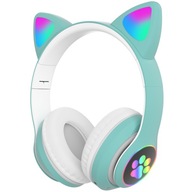 Bluetooth 5.0 FM slúchadlá skladacie LED CAT EARS