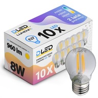 10x E27 LED FILAMENT 8W NEUTRÁLNA Edisonova žiarovka