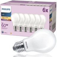 PHILIPS SET 6x E27 LED žiarovka 7W = 60W 2700K TEPLÁ BIELA ​​806lm A60