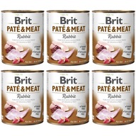 BRIT PATE & MEAT s králikom pre psov 6x800g