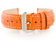 Kožený remienok na hodinky W64 - oranžový 22mm