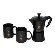 Bialetti Moka Express 6tz Set čierna + 2 šálky