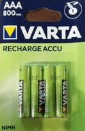 VARTA Nabíjacie NiMH dobíjacie batérie 4X AAA 800 mAh