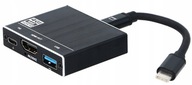 ADAPTÉR 3v1 USB-C HDMI 2.0 + USB 3.0 + USB C 4K/60Hz