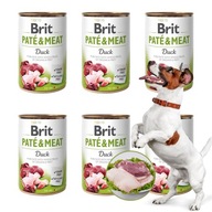 BRIT Pate&Meat Mokré krmivo pre psov kačica, plechovka, 6 x 400 g