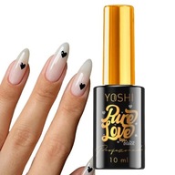 YOSHI PURE LOVE TOP BLACK hybridný lak s čiernymi srdiečkami 10ml