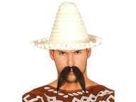 Mexické slamené sombrero s brmbolcami, 33 cm